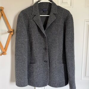 Lands' End Women's Wool Charcoal Blazer